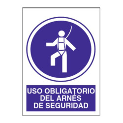 SEÑAL USO OBLIGATORIO DEL ARNES DE SEGURIDAD 40x30CM