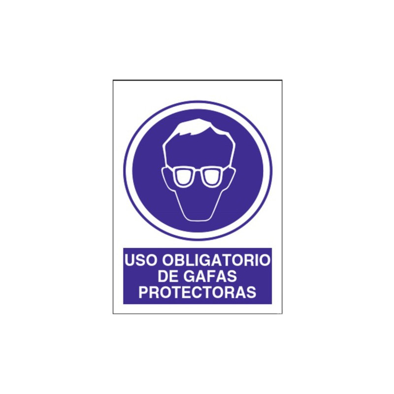 SEÑAL OBLIGATORIO EL USO DE GAFAS PROTECTORAS 40x30CM