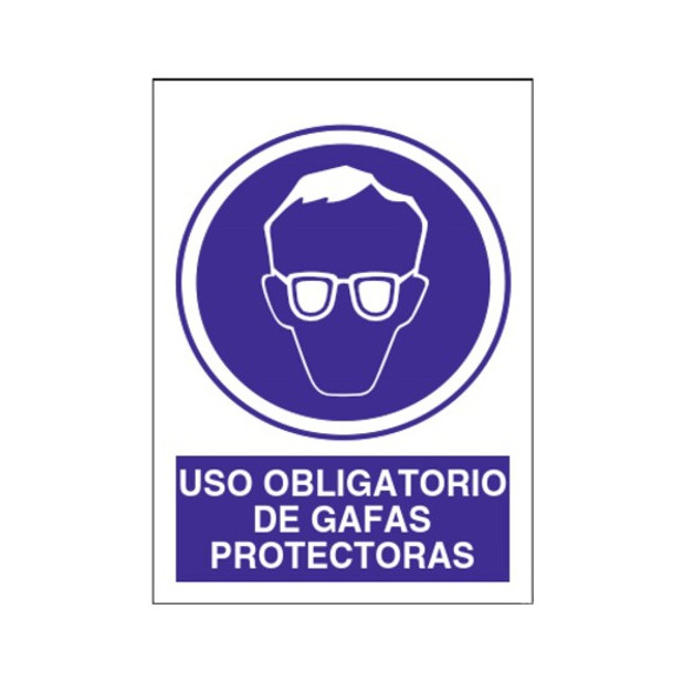SEÑAL OBLIGATORIO EL USO DE GAFAS PROTECTORAS 40x30CM