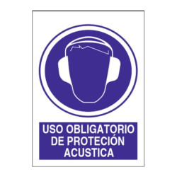 SEÑAL OBLIGATORIO EL USO DE PROTECCION ACUSTICA 40x30CM
