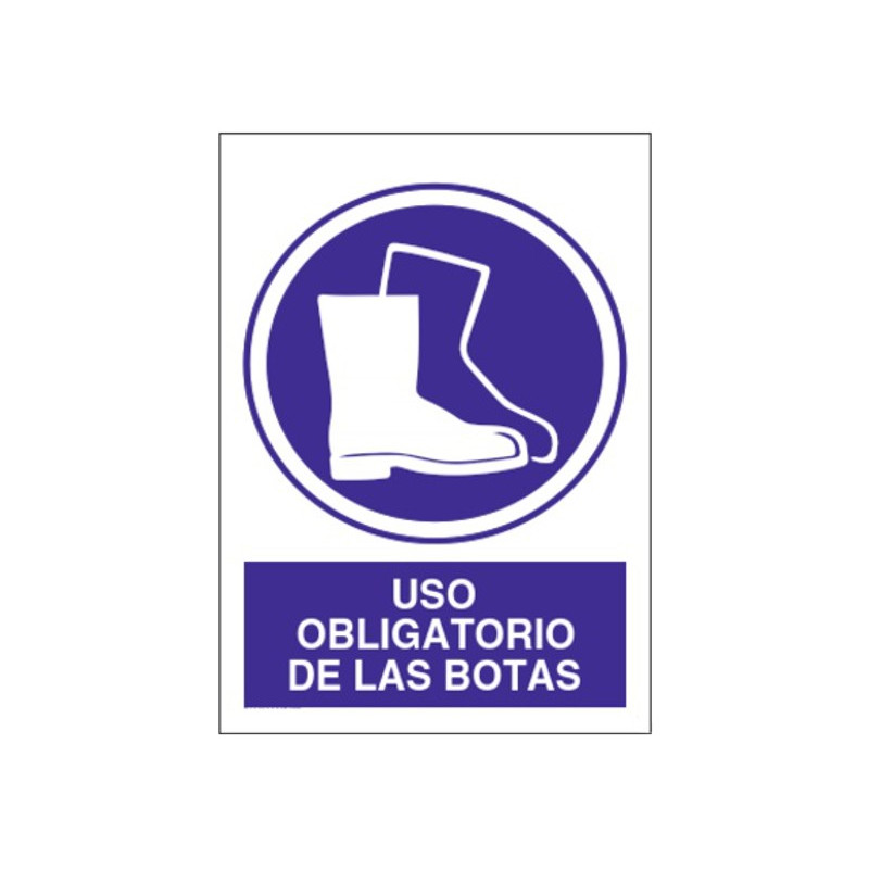 SEÑAL OBLIGATORIO EL USO DE BOTAS 40x30CM