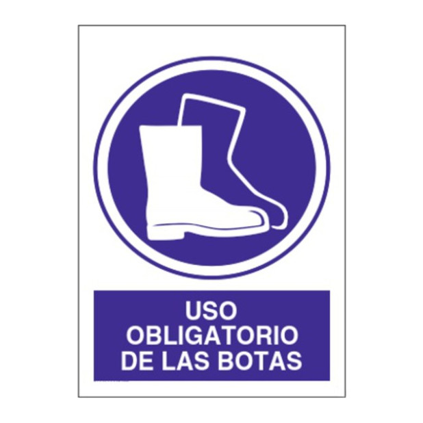 SEÑAL OBLIGATORIO EL USO DE BOTAS 40x30CM