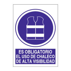 SEÑAL OBLIGATORIO USO DE CHALECO ALTA VISIB. 40x30CM