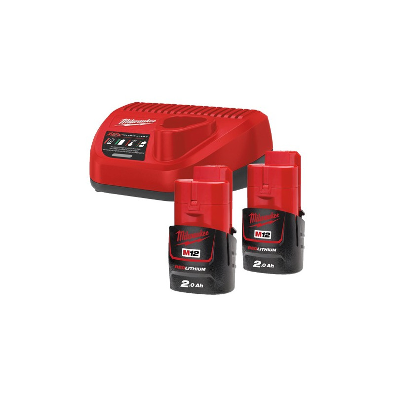 KIT 2 BATERIAS M12B2+CARGADOR C12C MILWAUKEE M12NRG-202