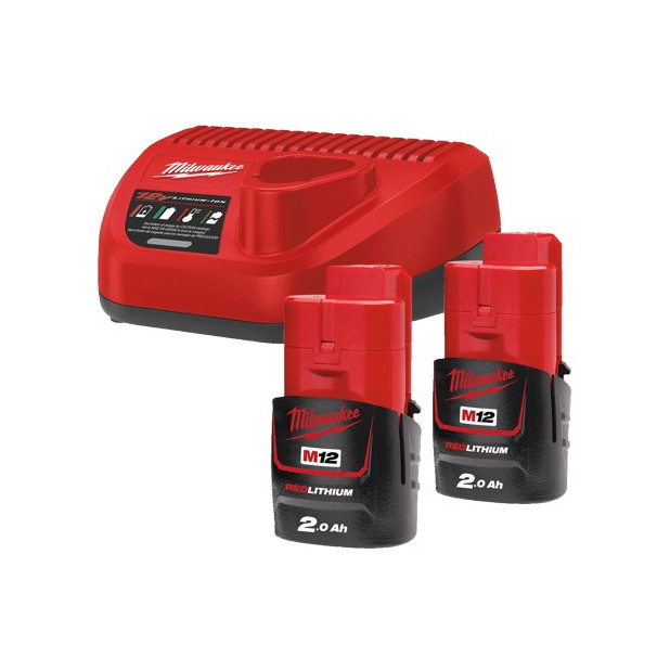 KIT 2 BATERIAS M12B2+CARGADOR C12C MILWAUKEE M12NRG-202