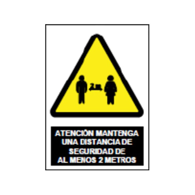 SEÑAL ATENCION MANTENGA DISTANCIA DE SEGURIDAD 21x29CM