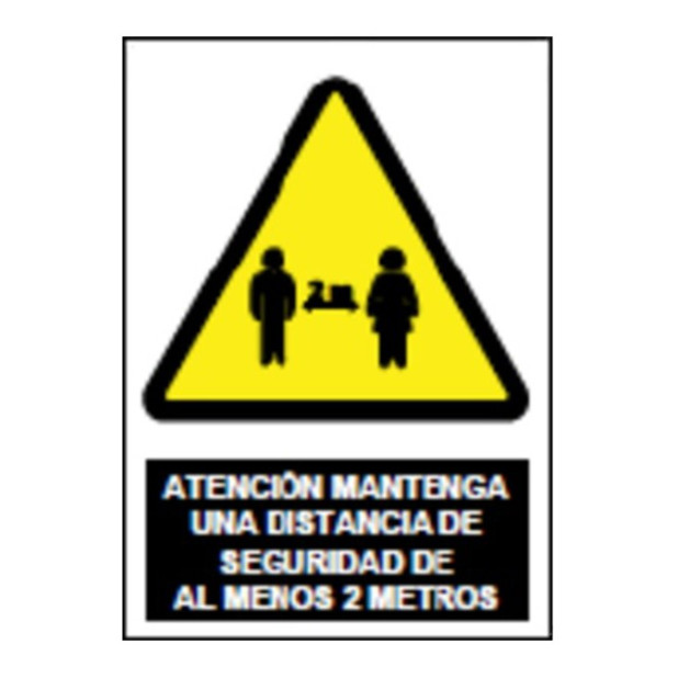 SEÑAL ATENCION MANTENGA DISTANCIA DE SEGURIDAD 21x29CM