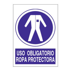 SEÑAL OBLIGATORIO EL USO ROPA PROTECTORA 21x29CM