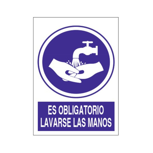 SEÑAL OBLIGATORIO LAVARSE LAS MANOS 21x29CM