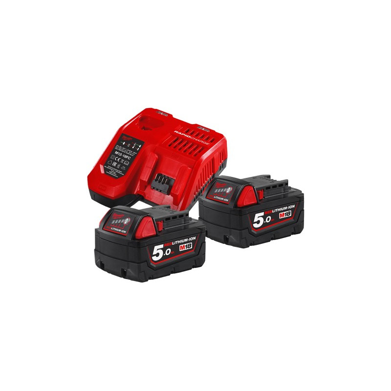 KIT 2 BATERIAS M18B5+CARGADOR RAPIDO M12-18FC M18NRG-502