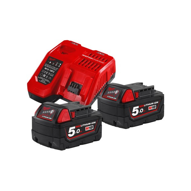 KIT 2 BATERIAS M18B5+CARGADOR RAPIDO M12-18FC M18NRG-502