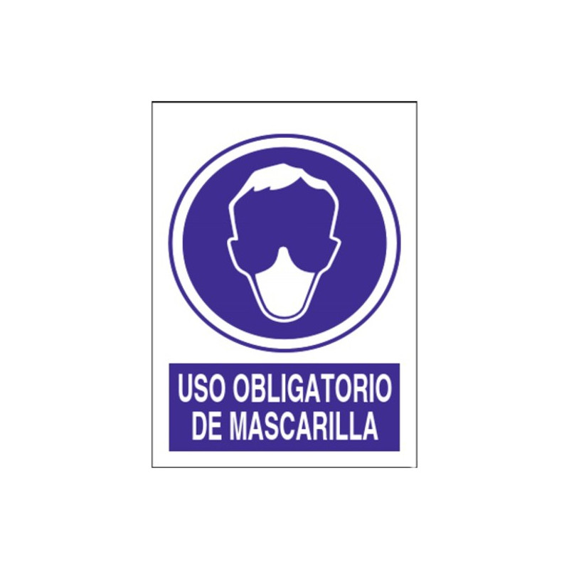 SEÑAL OBLIGATORIO EL USO DE MASCARILLA 21x29CM