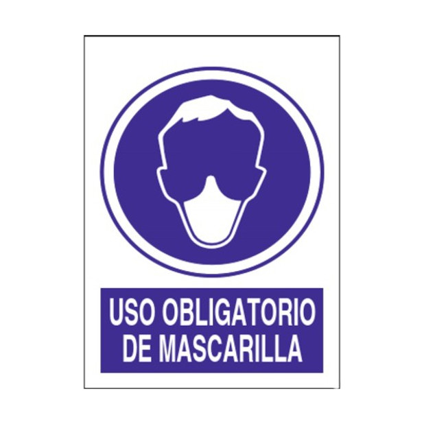 SEÑAL OBLIGATORIO EL USO DE MASCARILLA 21x29CM
