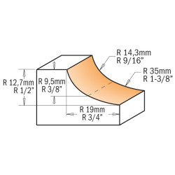 FRESA CMT D-38,1mm. I-15,5mm R-12,7mm. S-6mm.