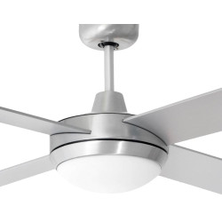 VENTILADOR TECHO LARRYHOUSE PLATA C/LUZ 4 ASPAS 152CM