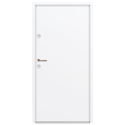 PUERTA EXT. METAL 2080x980 LISA BLANCA DCHA. C/MANILLA