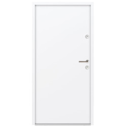 PUERTA EXT. METAL 2080x980 LISA BLANCA IZQ. C/MANILLA
