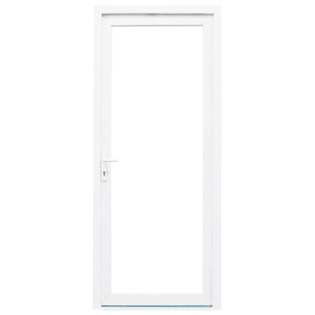 PUERTA EXT. PVC 2000x800 BLANCA CRISTAL DCHA. C/MANILLA
