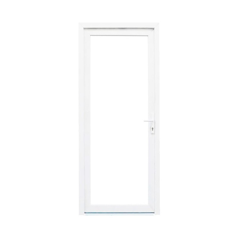 PUERTA EXT. PVC 2000x800 BLANCA CRISTAL IZQ. C/MANILLA