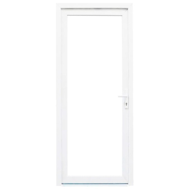 PUERTA EXT. PVC 2000x800 BLANCA CRISTAL IZQ. C/MANILLA