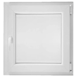 VENTANA PVC 1 HOJA BLANCA 580x580 DCHA. C/MANILLA