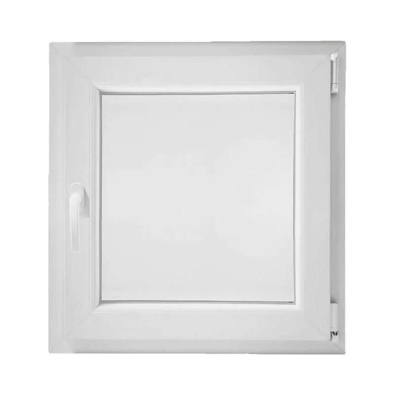 VENTANA PVC 1 HOJA BLANCA 580x580 DCHA. C/MANILLA