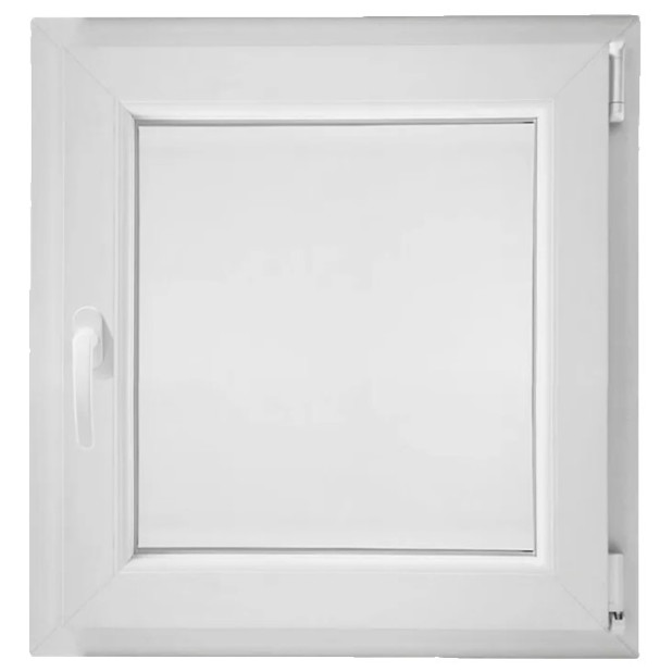 VENTANA PVC 1 HOJA BLANCA 580x580 DCHA. C/MANILLA