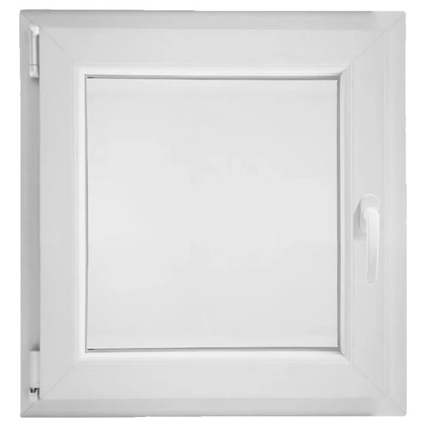 VENTANA PVC 1 HOJA BLANCA 580x580 IZQ. C/MANILLA