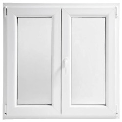 VENTANA PVC 2 HOJAS BLANCA 1000x1000 C/MANILLA