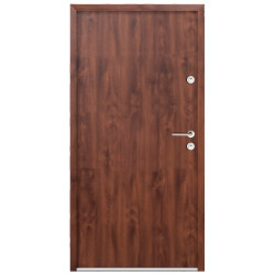 PUERTA EXT. METAL 2080x980 LISA NOGAL IZQ. C/MANILLA