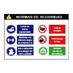 SEÑAL NORMAS DE SEGURIDAD HORIZONTAL 40x30CM