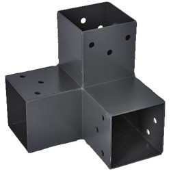 CONECTOR ESQUINA 90º 3 BRAZOS NEGRO 91x91MM