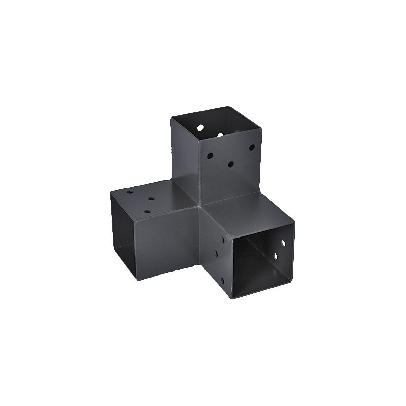 CONECTOR ESQUINA 90º 3 BRAZOS NEGRO 91x91MM