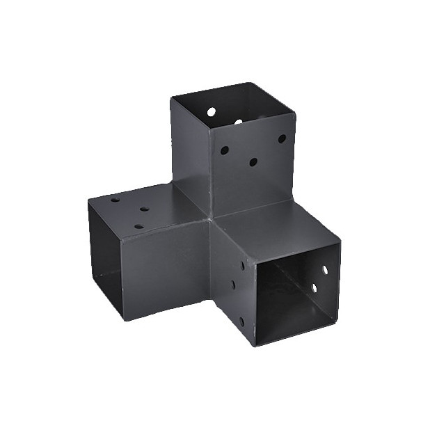 CONECTOR ESQUINA 90º 3 BRAZOS NEGRO 91x91MM