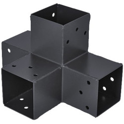 CONECTOR EXTENSION 90º 4 BRAZOS NEGRO 91x91MM