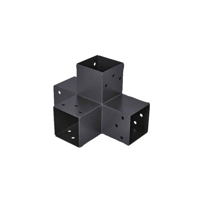 CONECTOR EXTENSION 90º 4 BRAZOS NEGRO 91x91MM