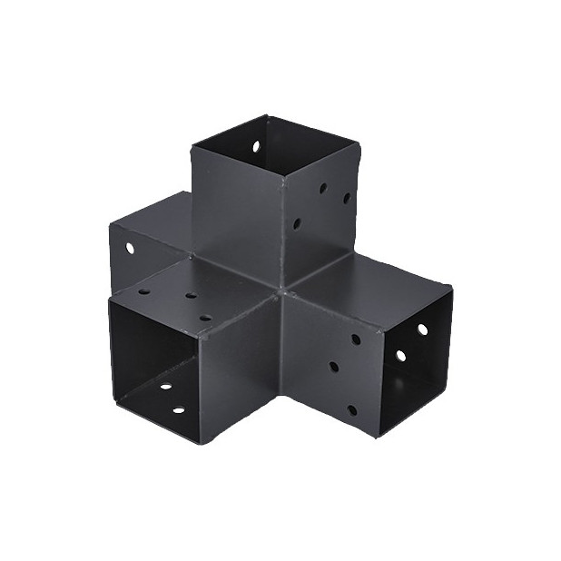 CONECTOR EXTENSION 90º 4 BRAZOS NEGRO 91x91MM