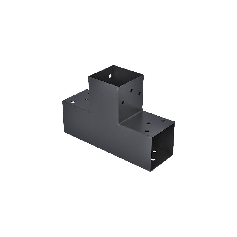 CONECTOR EXTENSION 90º 3 BRAZOS NEGRO 91x91MM