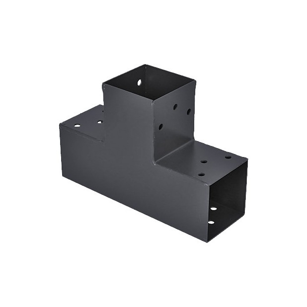 CONECTOR EXTENSION 90º 3 BRAZOS NEGRO 91x91MM