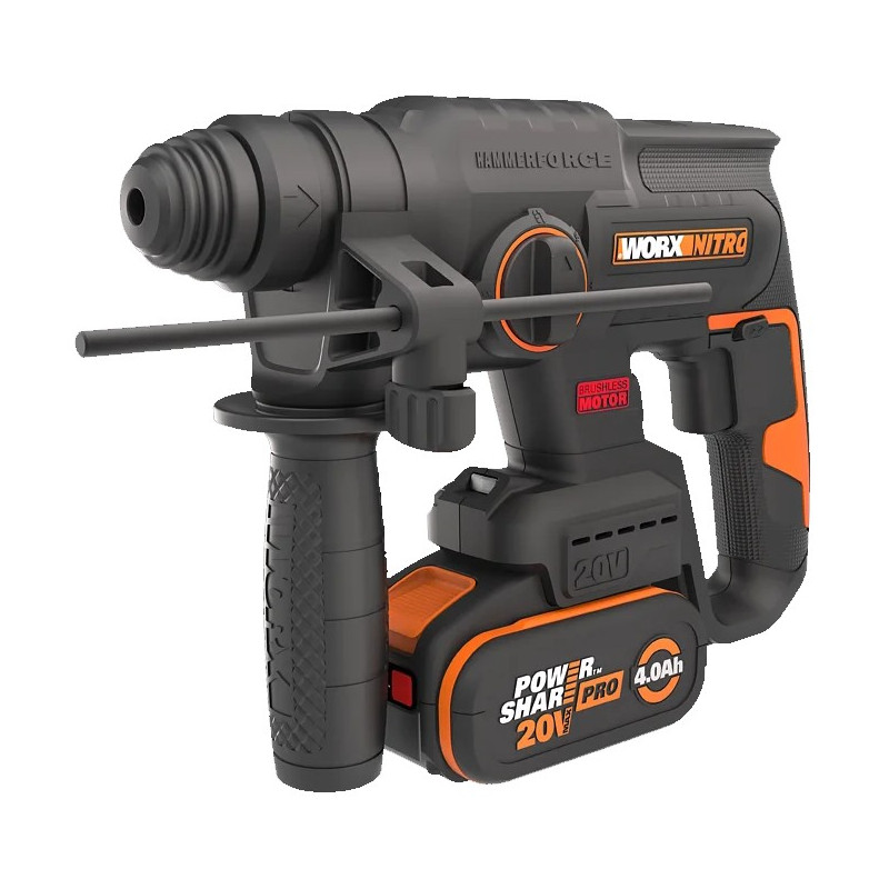 MARTILLO SDS PLUS WORX WX381 20V 1BAT 2.0AH + REGALO BATERIA WA351.1