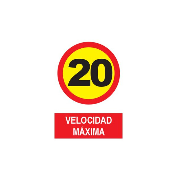 SEÑAL VELOCIDAD MAXIMA 20KM/H  21x29CM