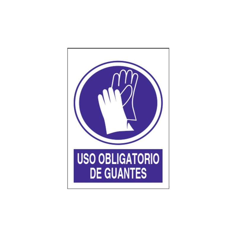 SEÑAL USO OBLIGATORIO DE GUANTES 40x30CM