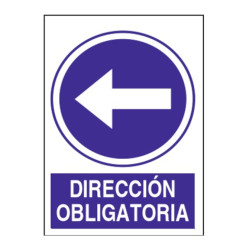 SEÑAL DIRECCION OBLIGATORIA IZQUIERDA 40x30CM
