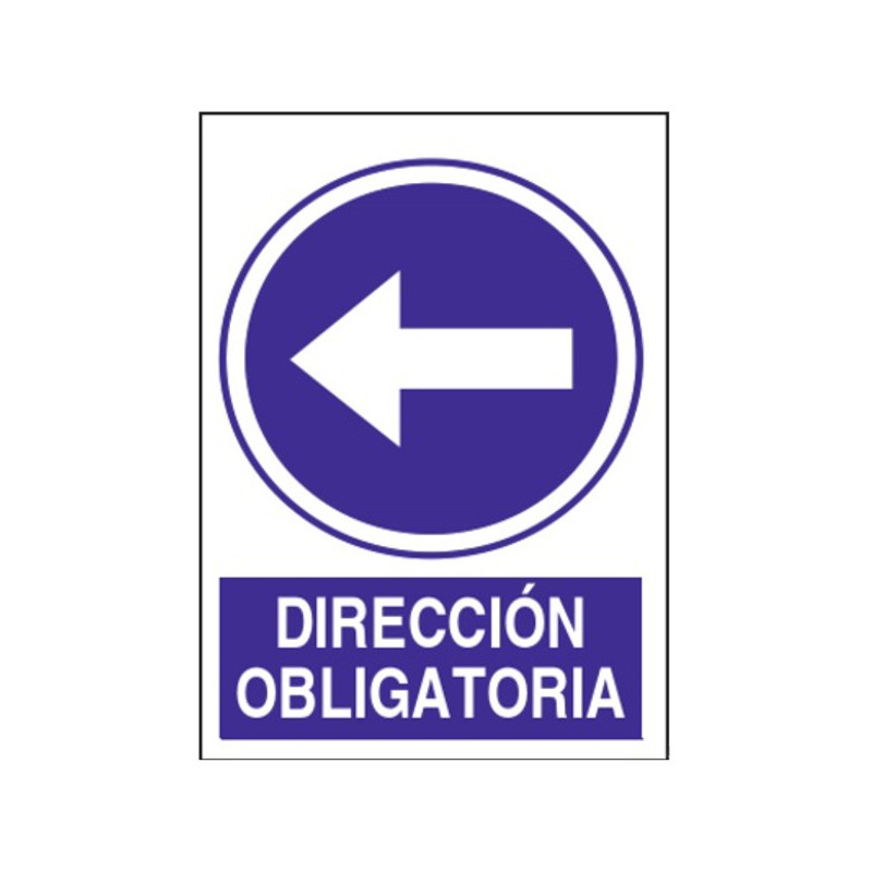 SEÑAL DIRECCION OBLIGATORIA IZQUIERDA 40x30CM
