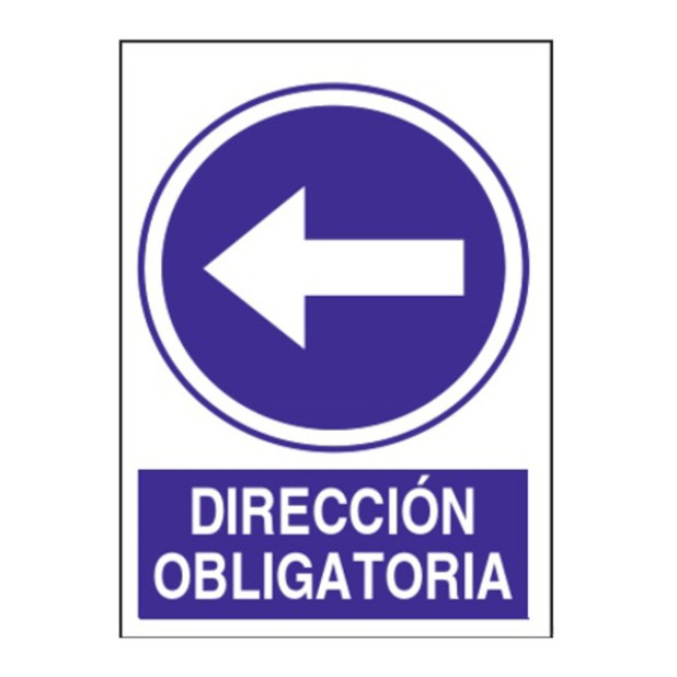 SEÑAL DIRECCION OBLIGATORIA IZQUIERDA 40x30CM