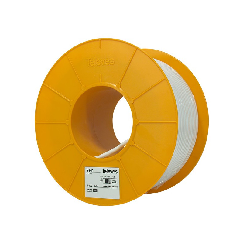 CABLE COAX T100 PLUS PVC ECA BLANCO (POR METRO)