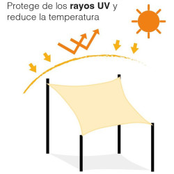 TOLDO VELA CUADRADO 3,6x3,6x3,6MTS BEIGE