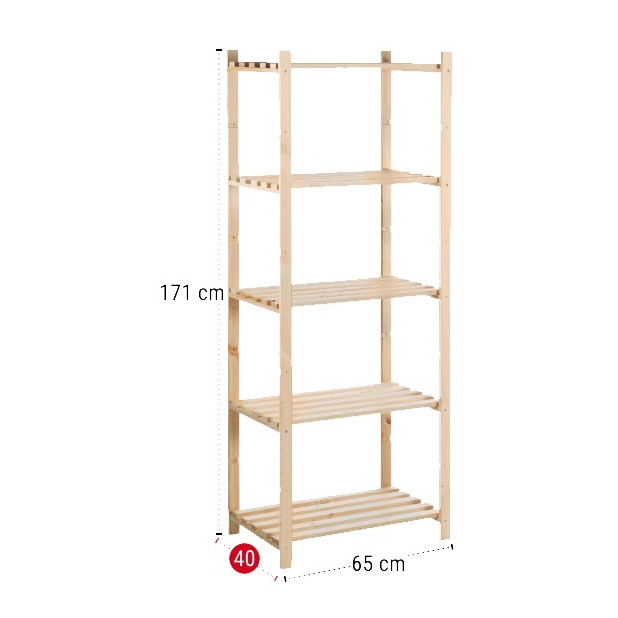 ESTANTERIA PINO NATURA NC-5-40 S/BARNIZ