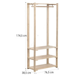 ESTANTERIA VESTIDOR PINO EVOLUTION 4 BALDAS