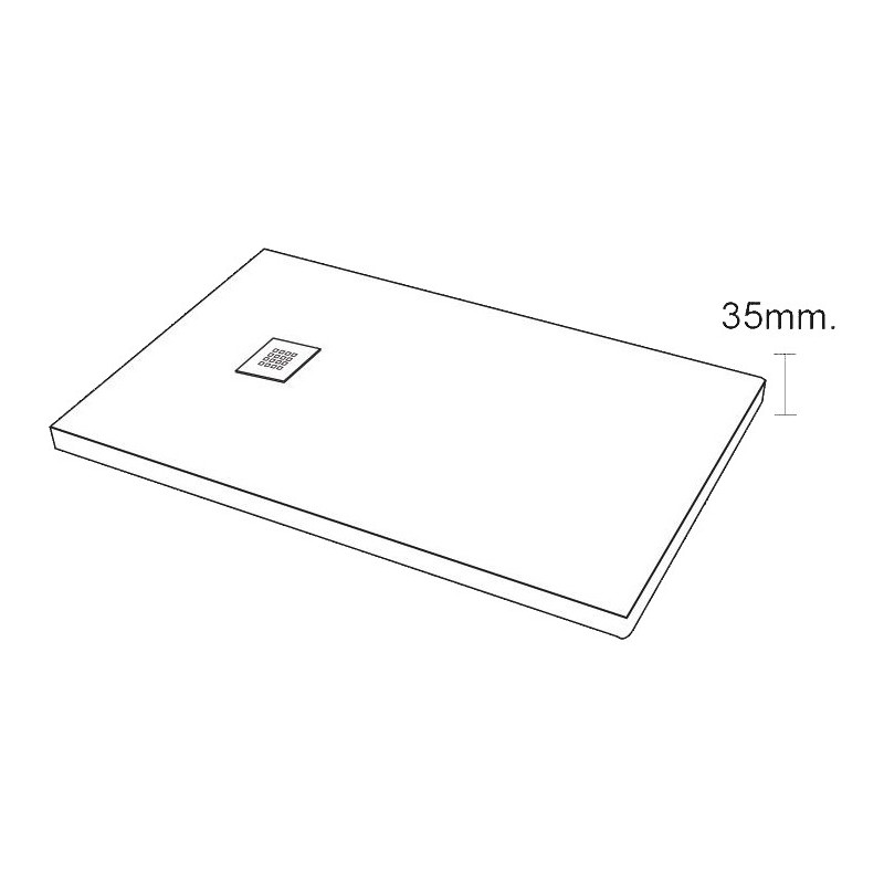PLATO DUCHA CARGA MINERAL BLANCO BENOTTI 150x80x3.5CM